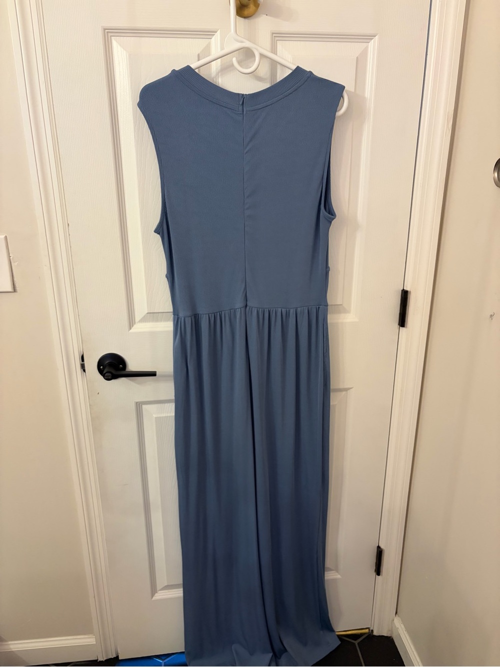 Sleeveless Wide-Leg Jumpsuit in Dusty Blue - Picture 4 of 4